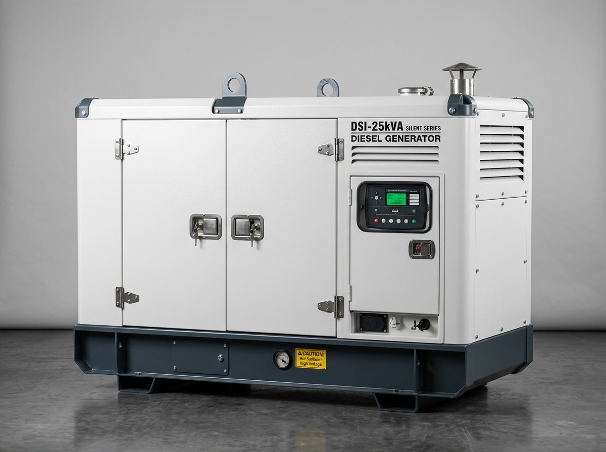 25 kVA commercial silent canopy diesel generator