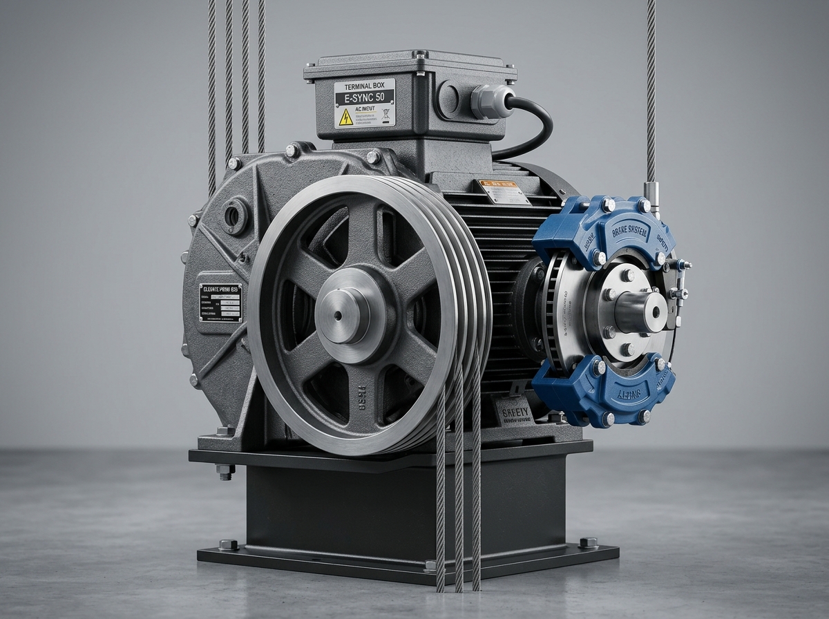 Permanent magnet synchronous gearless traction machine